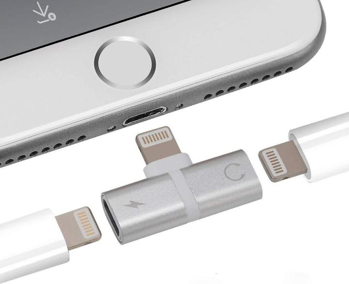 Actual product image PowerGuard iPhone Adapter Splitter 2 in 1 Dual Lightning Audio & Charging Adapter (Lightning, Lightning)