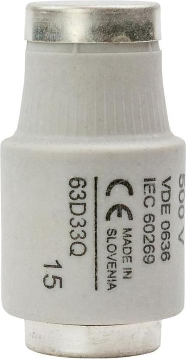 Produktbild Eaton Sicherungseinsatz, Niederspannung, 63 A, AC 500 V, 50 kA, D3, 27 x 16 mm, gR, IEC, superflink 63D33Q (Diazed-Sicherung, 63 A, Flink)
