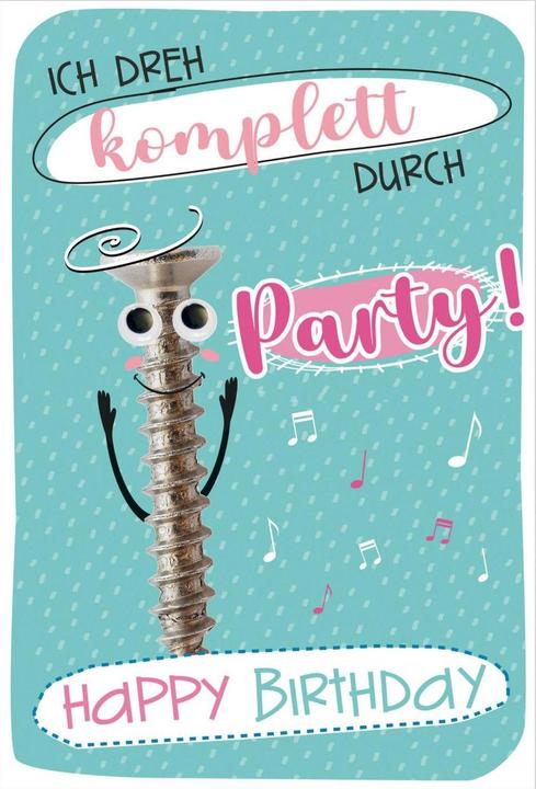 Actual product image Susy Card Birthday Card Screw with Wiggle Eyes 11.5 x 17 cm (1 pcs.)