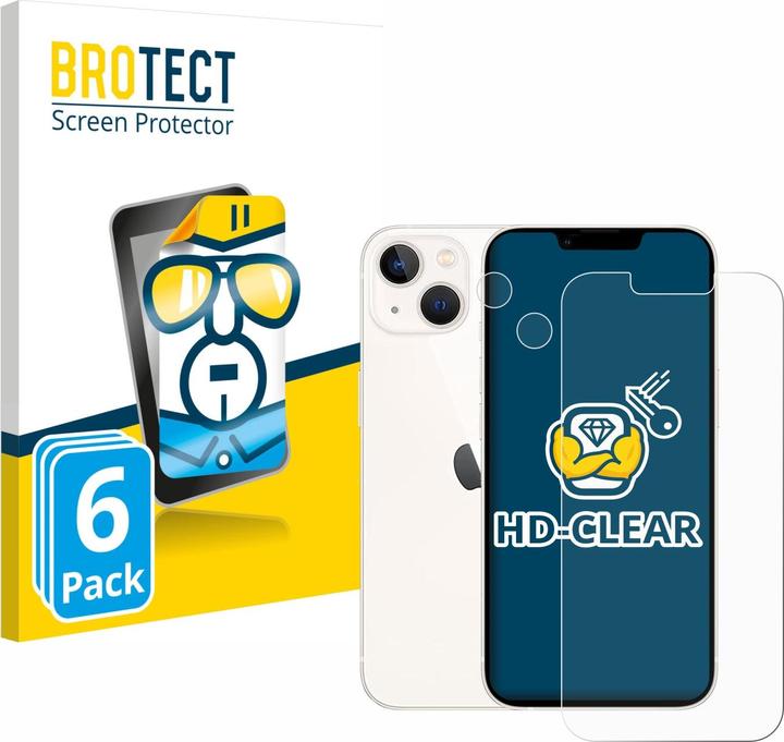 Productafbeelding BROTECT Schermbeschermer Clear (6 Stuk, Apple iPhone 13)