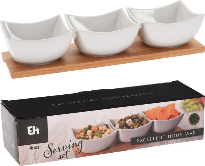 Excellent Houseware Serving Set Porcelain 4pcs Whi