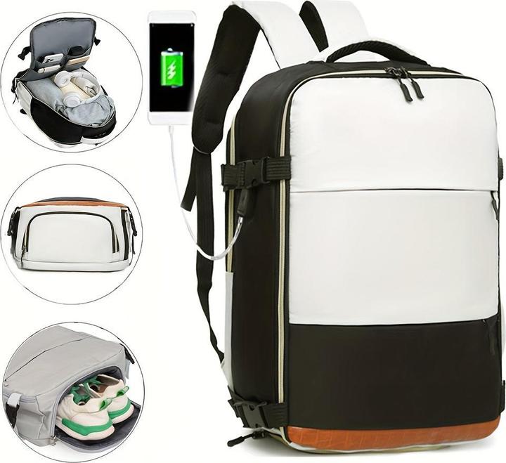 Immagine prodotto Only-Bags.Store Vielseitiger Reiserucksack mit Schuhfach - stylisches und strapazierfähiges Nylon, verstellbare