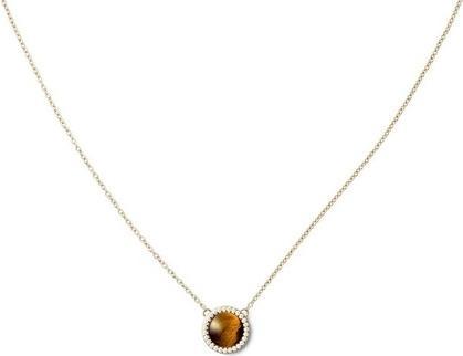 Actual product image Daniel Wellington Beautiful Gold-Plated Necklace With Tiger Eye And Crystals Audrey Dw00401445