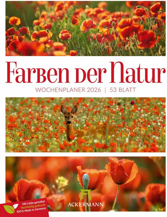 Actual product image Farben der Natur - Wochenplaner Kalender 2026 (25 x 33 cm, Hardcover, German)