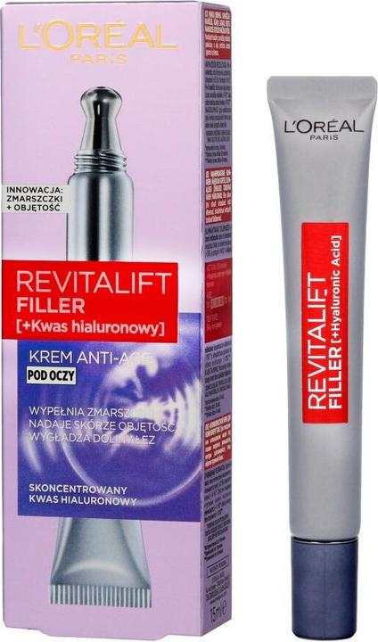 Produktbild L'Oréal Paris L'Oréal Revitalift Filler (HA) eye cream 15ml (Gel, 15 ml, Tag + Nacht)