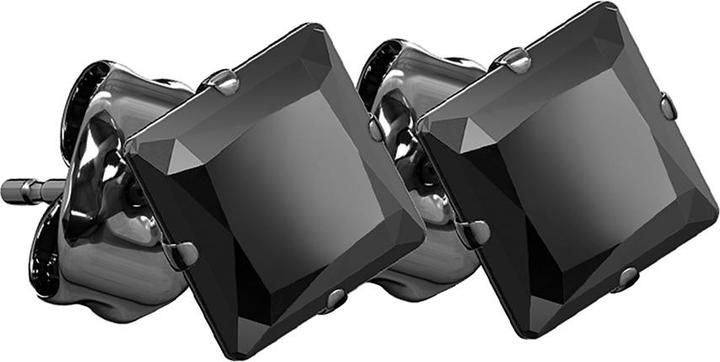 Immagine prodotto Star Piercing Orecchini a perno neri con cristallo quadrato nero (Acciaio chirurgico 316L, senza ottone)