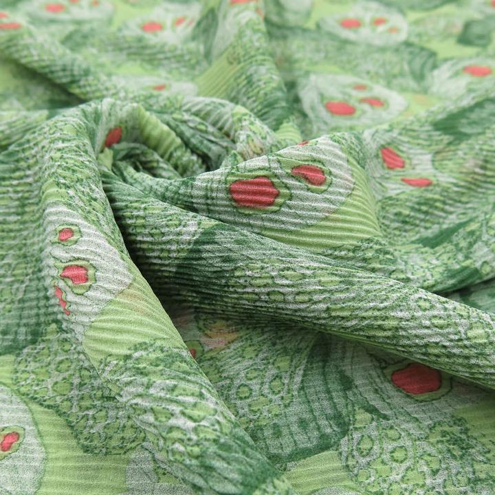 Produktbild Stoffrestposten Plissee Chiffon - Schmetterlinge auf Mint