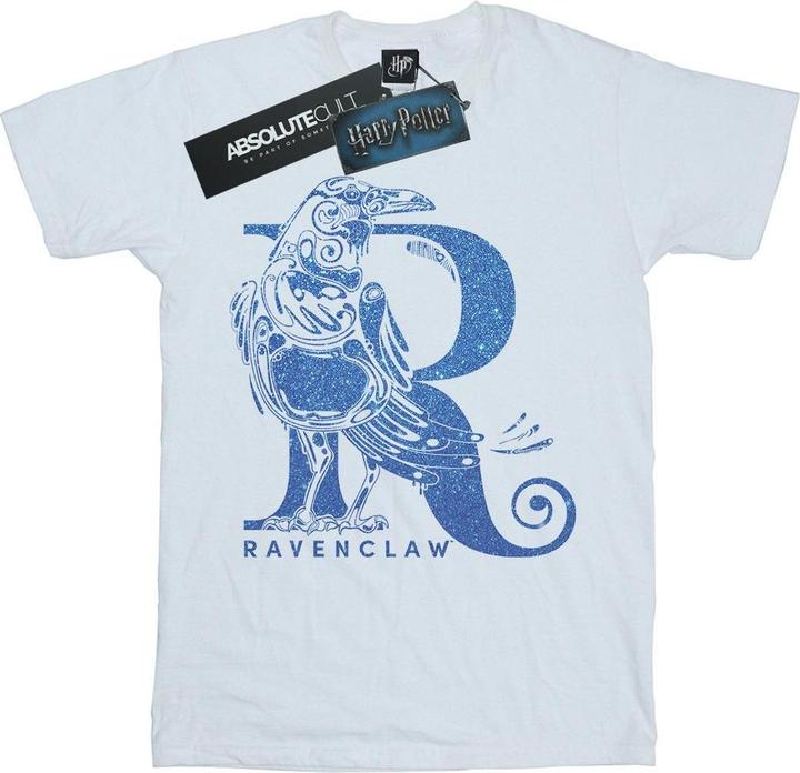 Actual product image Girls Ravenclaw Glitter Cotton T-Shirt (140, 146)