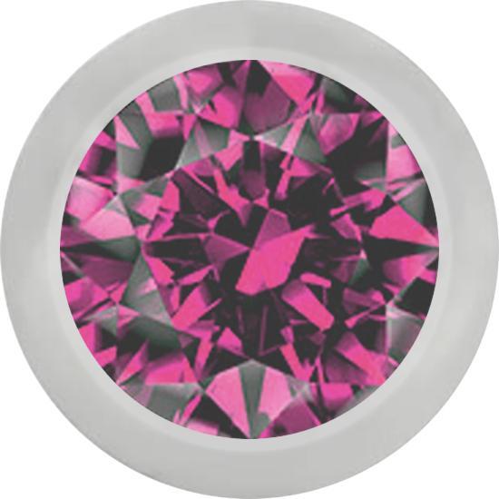 Produktbild Star Piercing Micro Kugel silber mit Kristall pink (Chirurgenstahl 316L)