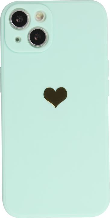 Actual product image PhoneLook Coque Silicone Mat Coeur doré Turquoise (Apple iPhone 15)
