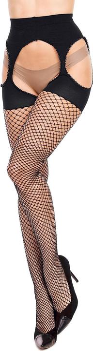 Actual product image Glamory Mesh Ouvert Fishnet Tights, colour black, size 60-62 (60 - 62)