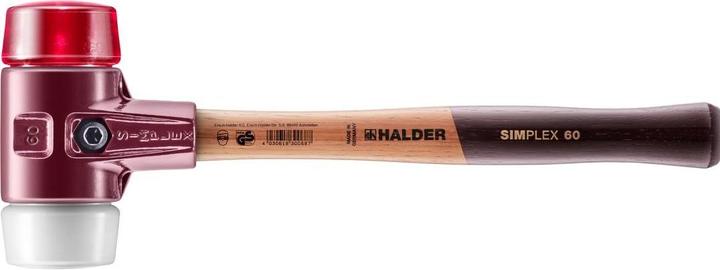 Image du produit Halder Marteau de protection SIMPLEX, plastique / superplastique avec corps en fonte malléable et manche