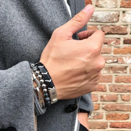 Actual product image Rebel & Rose 2 Stranded 925 Earth Bracelet (19 cm, Leather)