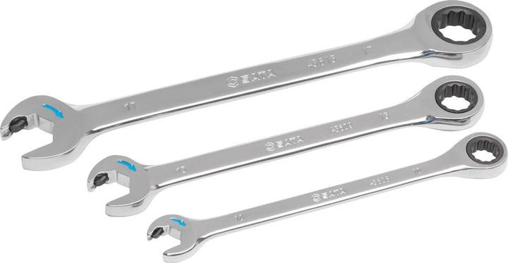 Produktbild SATA KLUCZE PŁASKO-OCZKOWE Z PODWÓJNĄ GRZECHOTKĄ ZESTAW 3 szt. / 10, 13, 17mm (17 mm, 10  mm, 13 mm)