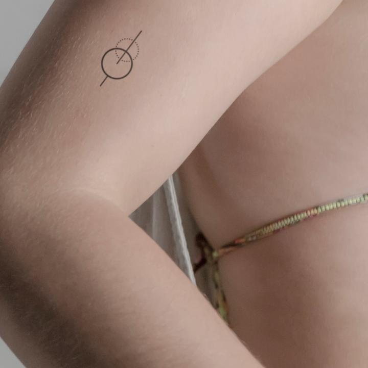 Actual product image minink Temporary tattoo - circles on a line