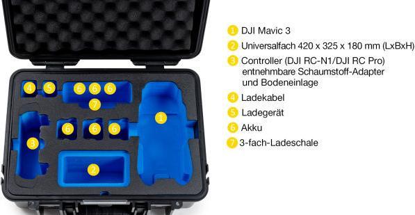 Image du produit B&W International DJI Mavic 3 Fly More Combo valise de transport B&W type 4000 jaune (Valises de drone, DJI Mavic 3)