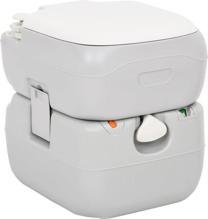 Produktbild VidaXL Camping-Toilette Tragbar Grau und Weiss 22+12 L HDPE
