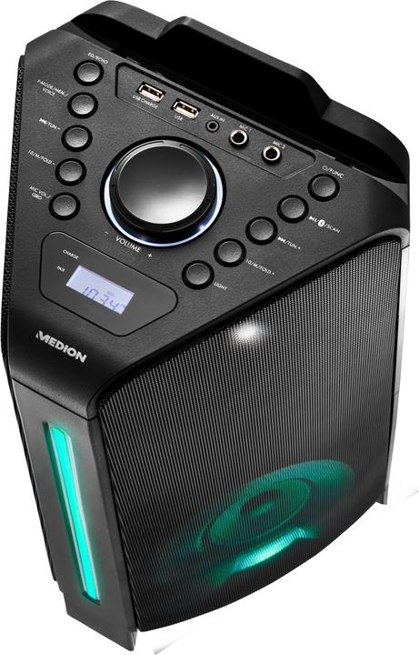 Image du produit Medion MD 43552 Enceinte de fête noire (4 h, Fonctionnement sur secteur, Fonctionnement sur batterie)