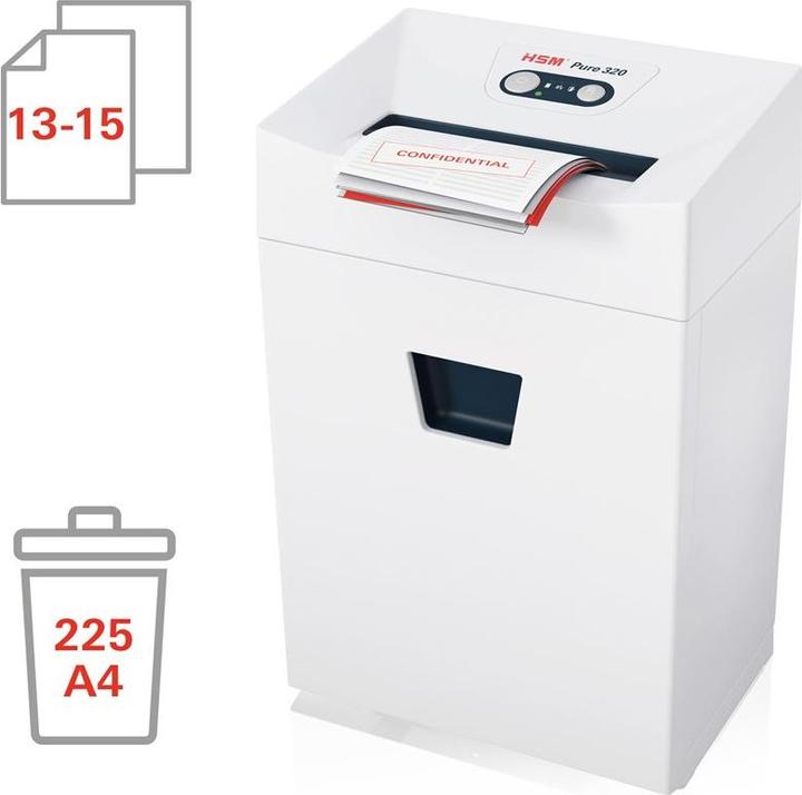 Image du produit HSM PURE 320 - Destructeur de documents (Coupe droite)