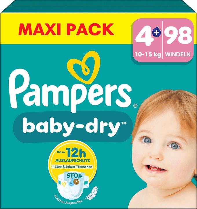 Actual product image Pampers Baby-Dry (Size 4+, Half month box, 98 Piece)