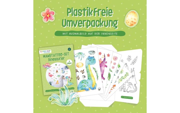 Immagine prodotto Papierdrachen Tatuaggi da parete - Dinosauri - Set 5 (2 x 22 x 32 cm)