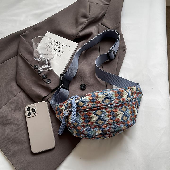 Image du produit Only-Bags.Store Sac banane crossbody stylé - sangle réglable, nylon, fermeture éclair, doublure polyester -