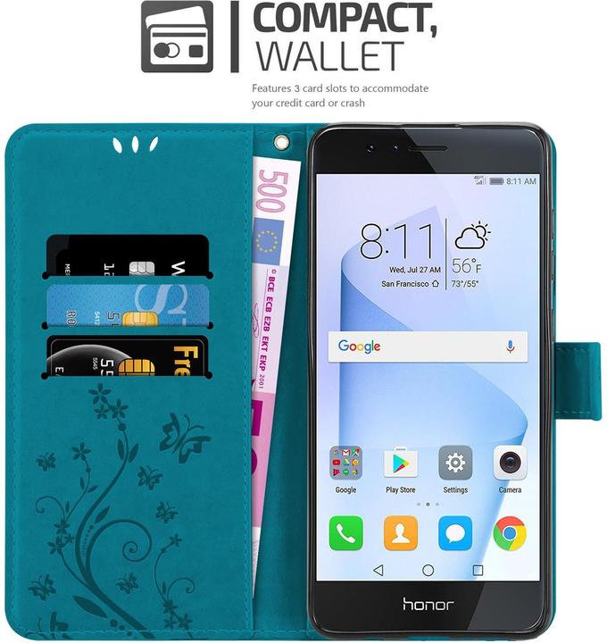 Productafbeelding Cadorabo Bloemen Boekomslag (Honor 8, Honor 8 Premium)