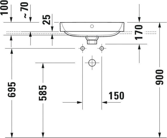 Actual product image Duravit Countertop washbasin 50 x 40 cm Happy D.2 Plus white 2360500000 (400 mm, 500 mm)