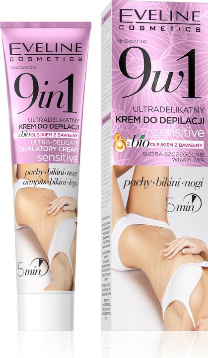 Produktbild Eveline Sensitive 9In1 Ultra-Delicate Cream For Hair Removal Smells Bikini Legs 125Ml (125 ml, 1 x)