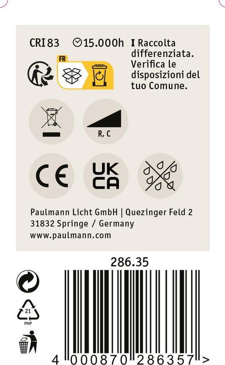 Immagine prodotto Paulmann Goccia (E27, 5 W, 470 lm, 1 x, F)
