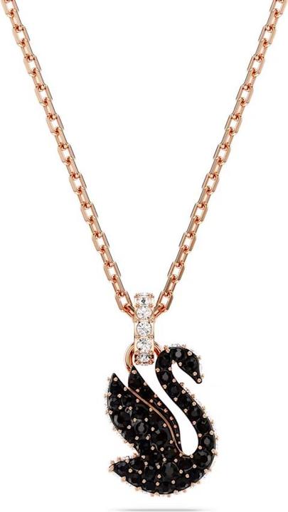 Immagine prodotto Swarovski Collana Iconic Swan Cigno Piccolo Nero Oro Rosa (Metallo Swarovski, 38 - 43 cm)