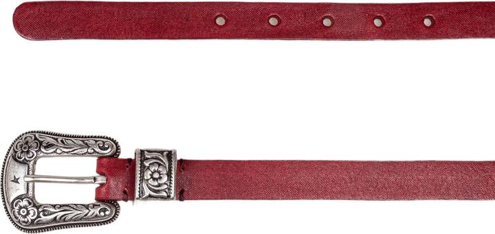 Produktbild Golden Goose vintage-effect washed leather belt cherry color (85)