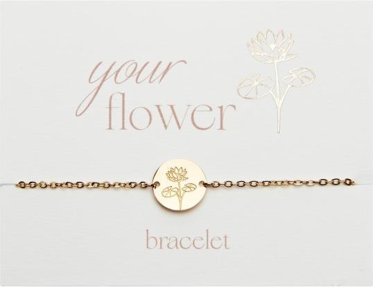 Produktbild HCA Armband - "Your Flower" - Edelstahl vergoldet - Seerose (Edelstahl)