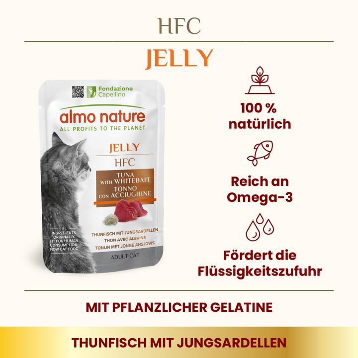 Produktbild Almo Nature HFC Jelly Thunfisch und Jungsardellen (Adult, 1 Stk., 55 g)