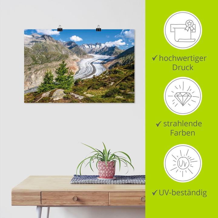 Immagine prodotto Artland Ghiacciaio dell'Aletsch Svizzera U4TQ (120 x 80 cm)