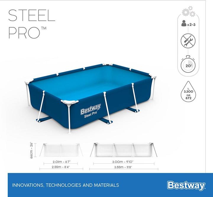Actual product image Bestway Steel Pro Pool (300 x 201 x 66 cm)