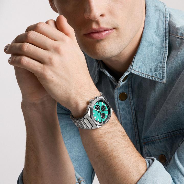 Actual product image Fossil EVERETT Heren Horloge 44 mm - Zilverkleurig (Chronograph, 44 mm)
