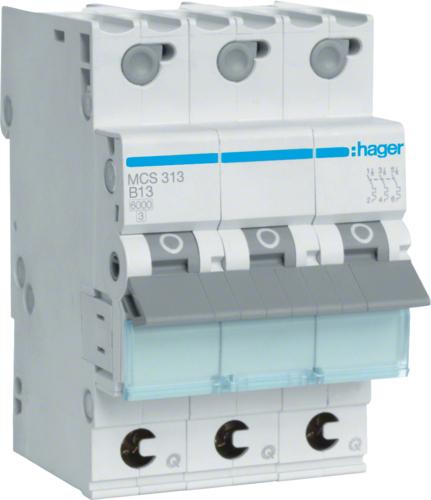 Actual product image Hager HAG MCS313 C13 built-in automatic 3p Quick Connect