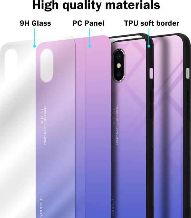Actual product image Cadorabo TPU 2 colors glass cover (Apple iPhone XS Max)
