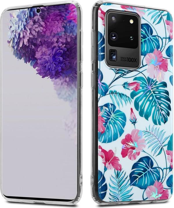 Image du produit Cadorabo Couverture IMD TPU Fleurs & Feuilles colorées (Samsung Galaxy S20 Ultra)