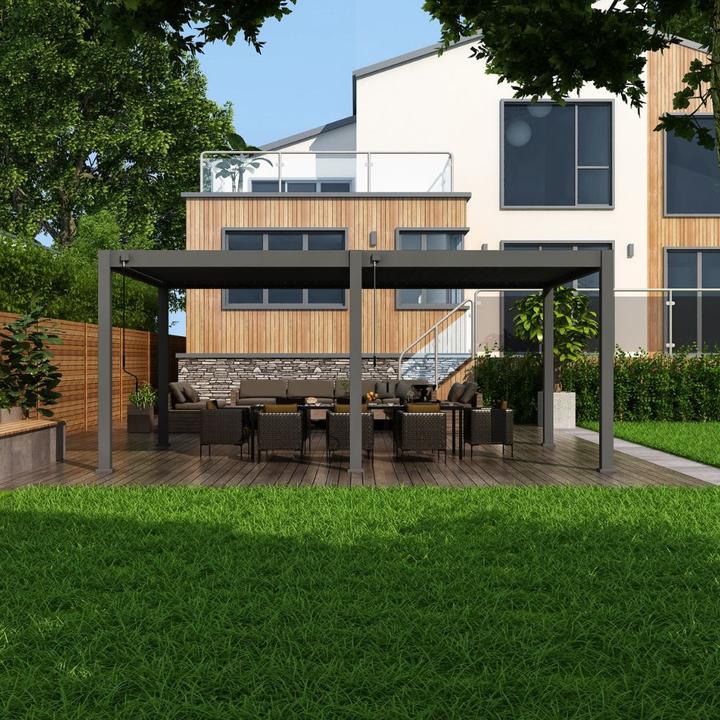 Actual product image Ventaris Pergola Deluxe Plus 3x6m with slatted roof anthracite (300 cm, 600 cm)