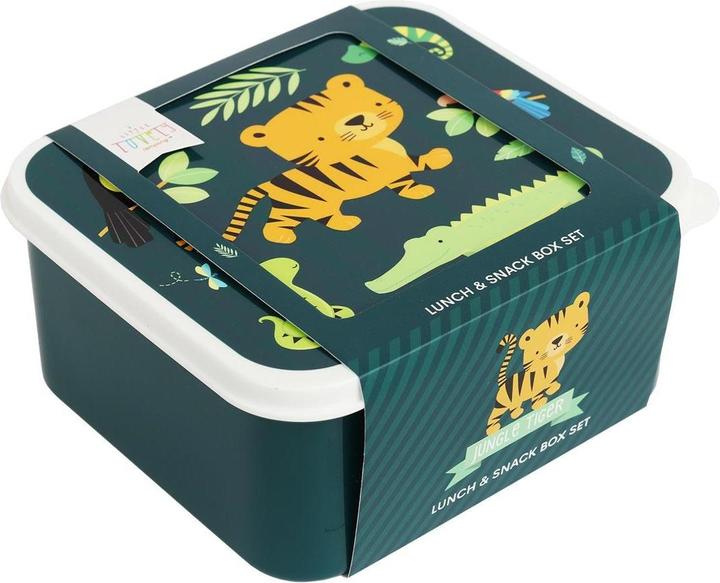 Actual product image A Little Lovely Company Lunch & Snack Box Jungle Tiger SBSEJT20