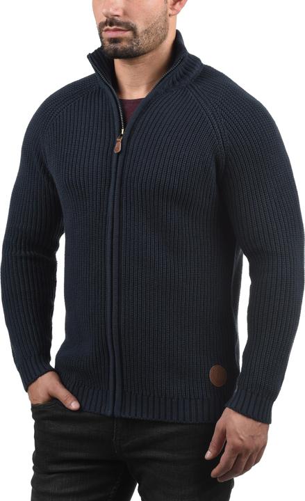 Actual product image Solid Xenos Men's Cardigan Chunky Knit Jacket With Funnel Neck Made Of 100% Cotton (S)