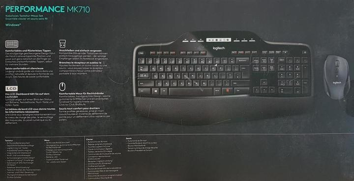 Produktbild Logitech Kabellose Tastatur+Maus MK710 schwarz im Einzelhandel (DE, Kabellos)
