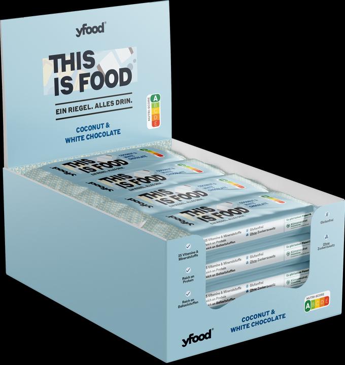 Produktbild YFood Coconut & White Chocolate (Weisse Schokolade, Kokos, 1 Stk., 60 g)