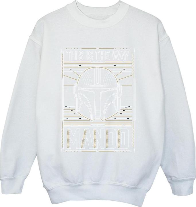 Produktbild Star Wars The Mandalorian The Way Outline Helm Sweatshirt Jungen (140, 146)