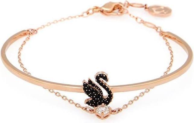 Image du produit Swarovski Iconic Swan Bracelet-jonc Cygne noir or rose (Métal Swarovski)