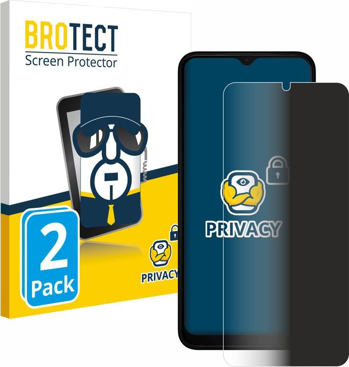 Productafbeelding BROTECT Anti-spionnetje privacyfolie Beschermfolie tegen blauw licht (2 Stuk, Nokia C22)