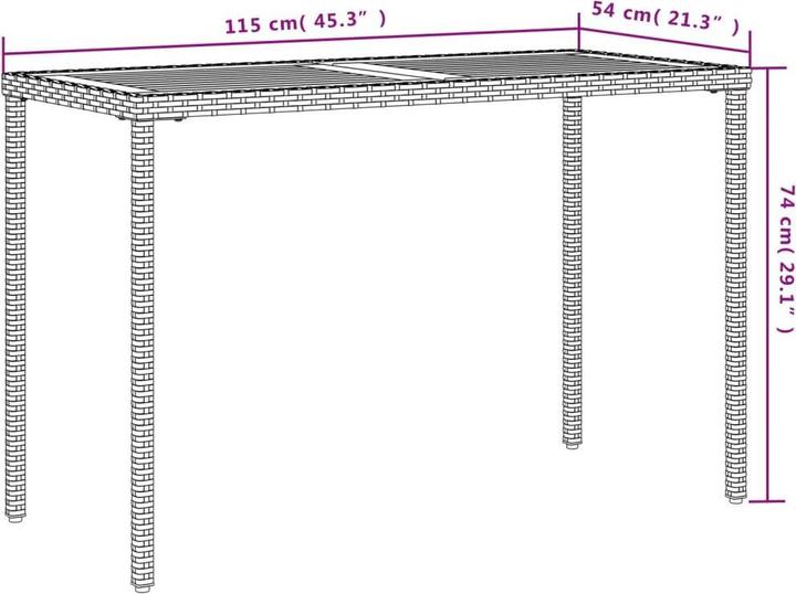 Image du produit VidaXL Table de jardin avec plateau 115 x 54 x 74cm (115 cm)