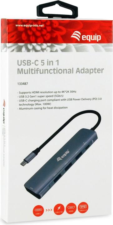 Produktbild equip Multifunctional Adapter (USB-C, 5 Ports)